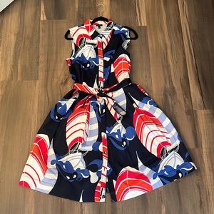 Talbots Sailboat Sleeveless Shirt Dress